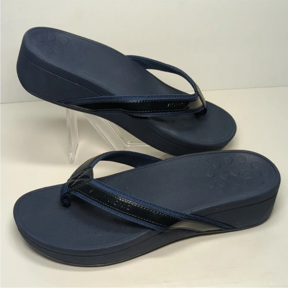 Vionic High Tide II Podiatrist Designed Navy Platform Flip Flop Sandals. Size 9 - Picture 6 of 13